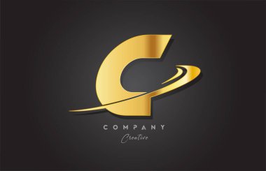 C altın alfabe harfi logo ikonu tasarımı. Şirket şablonu ve iş şablonu