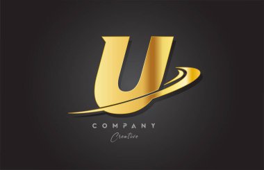 U altın alfabe harfi logo ikonu tasarımı. Şirket şablonu ve iş şablonu