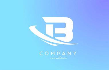 Mavi renkli B alfabesi harfi logo simgesi. Şirket ve iş dünyası için yaratıcı şablon tasarımı