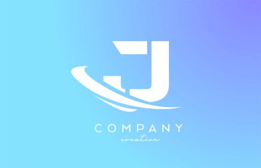 Mavi renkli J alfabesi harfi logo simgesi. Şirket ve iş dünyası için yaratıcı şablon tasarımı