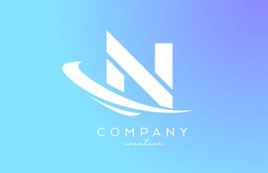 Mavi renkli N alfabesi harfi logo simgesi. Şirket ve iş dünyası için yaratıcı şablon tasarımı