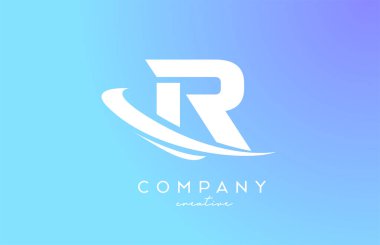 Mavi renkli R alfabesi harfi logo simgesi. Şirket ve iş dünyası için yaratıcı şablon tasarımı