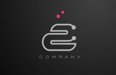 Pembe noktalı gri Z alfabesi harf simgesi tasarımı. Şirket ve iş için yaratıcı şablon