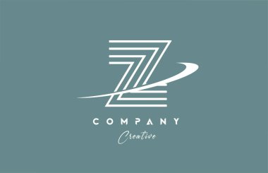 Pastel rengi Z alfabesi harfi logo simgesi dizaynı. İş ve şirket için yeşil yaratıcı şablon