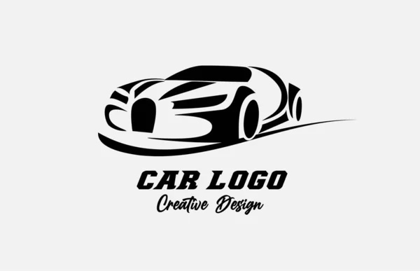 Projeto Ícone Logotipo Carro Branco Preto Com Formas Modelo Criativo — Vetor de Stock