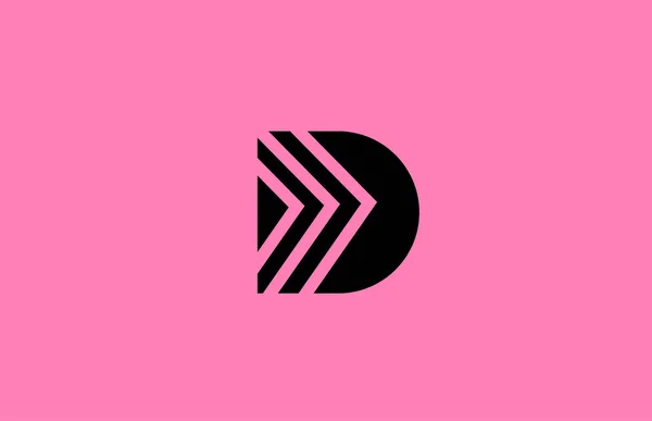 Rosa Preto Alfabeto Letra Logotipo Ícone Design Com Linhas Geométricas —  Vetores de Stock