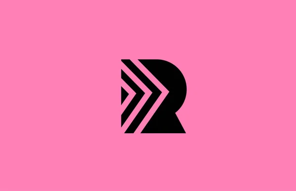 Розовый Черный Алфавит Буква Логотип Иконка Геометрическими Линиями Творческий Соблазн — стоковый вектор