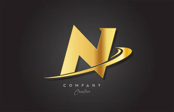 N金色字母标识图标设计 与Swoosh有关的公司和业务模板 — 图库矢量图片