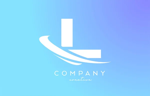 Blå Pastell Färg Alfabet Bokstav Logotyp Ikon Med Swoosh Kreativ — Stock vektor
