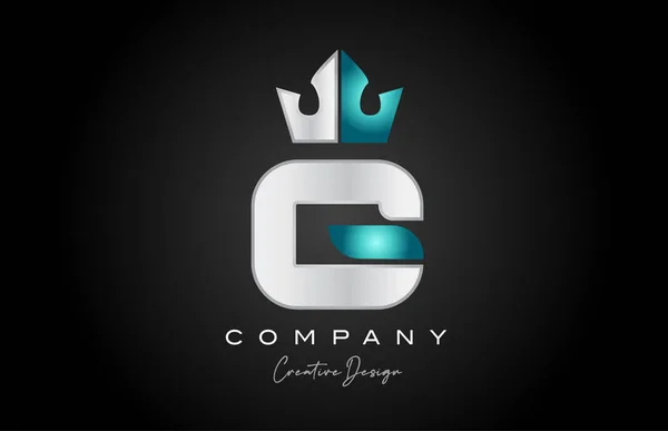 Mavi Gri Alfabe Harfi Logo Simgesi Tasarımı Şirket Için Yaratıcı — Stok Vektör