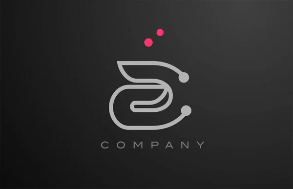 Gri Alfabe Harfi Logo Dizaynı Pembe Noktalı Şirket Için Yaratıcı — Stok Vektör