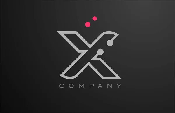 Szara Ikona Logo Litery Różową Kropką Kreatywny Szablon Dla Firmy — Wektor stockowy