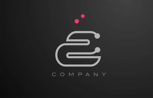 Сіра Літери Логотип Піктограми Логотипу Рожевою Крапкою Креативний Шаблон Компанії — стоковий вектор