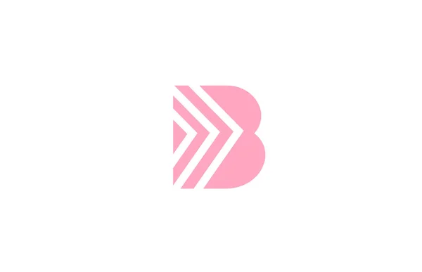 ラインデザインのピンク文字Bアルファベットロゴアイコン ビジネスと会社のための創造的な幾何学テンプレート — ストックベクタ