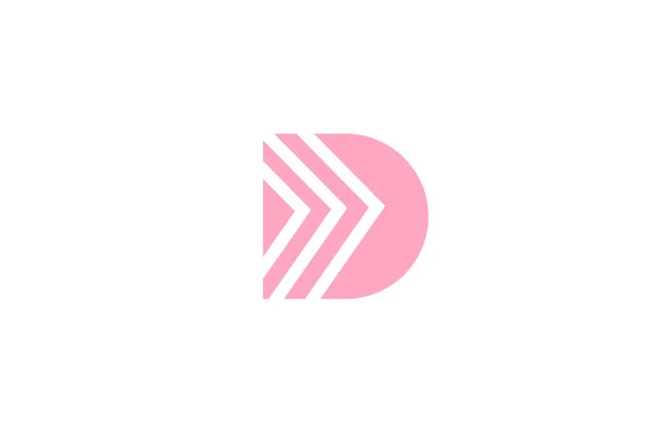 ラインデザインのピンク文字Dアルファベットロゴアイコン ビジネスと会社のための創造的な幾何学テンプレート — ストックベクタ