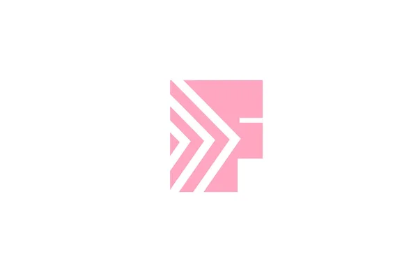 Pink Letter Alphabet Logo Icon Line Design Creative Geometric Template — Stock Vector