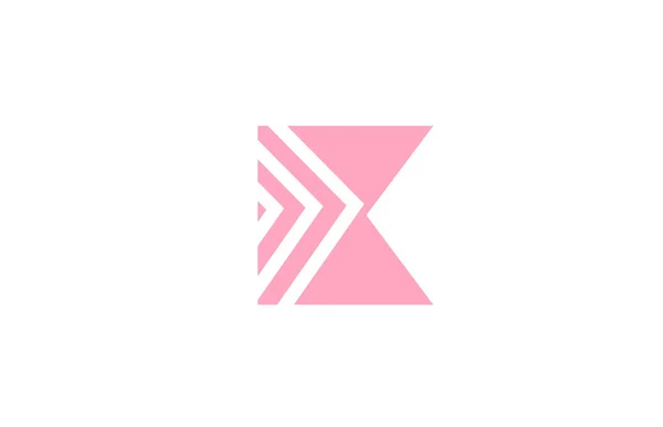 Pink Letter Alphabet Logo Icon Line Design Creative Geometric Template — Stock Vector