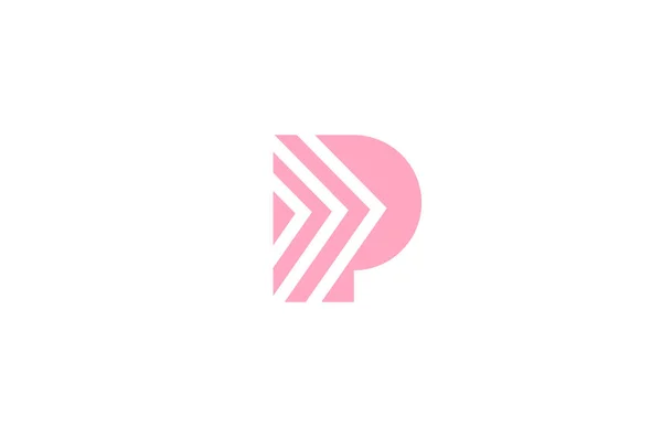 Huruf Pink Ikon Logo Alphabet Dengan Desain Baris Templat Geometris - Stok Vektor