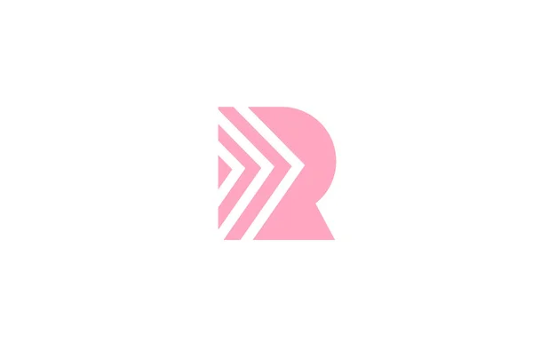 Letra Rosa Icono Del Logotipo Del Alfabeto Con Diseño Línea — Archivo Imágenes Vectoriales