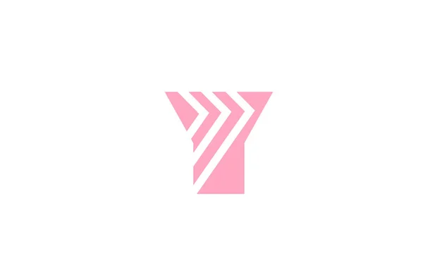 Růžové Písmeno Abeceda Logo Ikona Designem Čáry Kreativní Geometrická Šablona — Stockový vektor