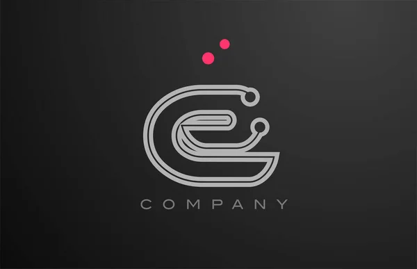Pink Grey Line Alphabet Letter Logo Icon Design Dot Creative — Stock Vector