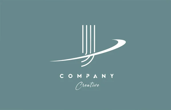 Pastel Color Alphabet Letter Logo Icon Design Swoosh Green Creative — Stock Vector