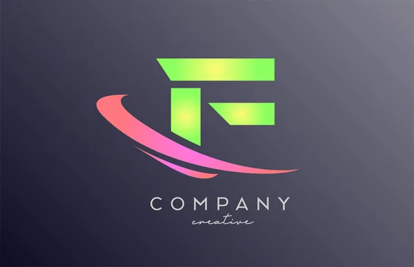 Зелено Розовая Буква Логотипом Swoosh Креативный Дизайн Искушения Компании Бизнеса — стоковый вектор