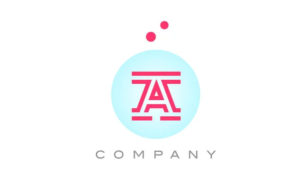 Bleu Rose Une Lettre Alphabet Logo Icône Design Avec Des — Image vectorielle