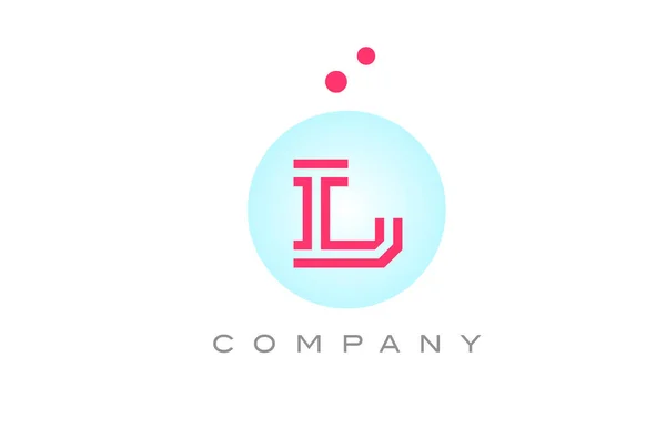 Bleu Rose Lettre Alphabet Logo Icône Design Avec Des Points — Image vectorielle