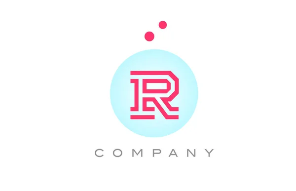 Bleu Rose Lettre Alphabet Logo Icône Design Avec Des Points — Image vectorielle