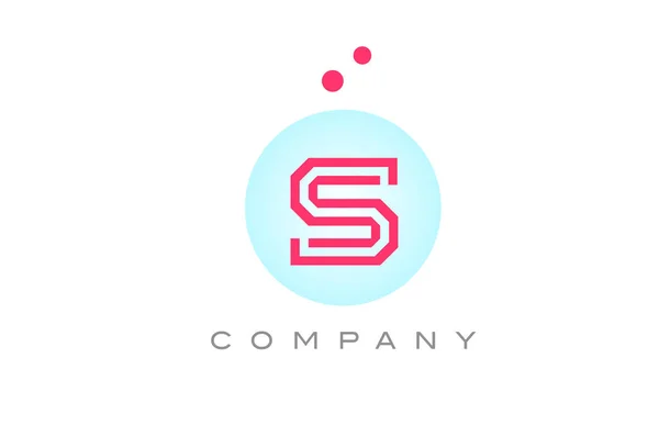 青いピンクSアルファベット文字のロゴのアイコンのデザインドット 会社とビジネスのための創造的なテンプレート — ストックベクタ