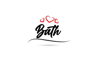 Bath Avrupa şehri tipografi metni aşk tarzıyla. El yazısı. Modern hat metni