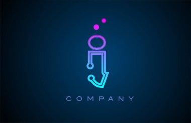 Pembe mavi renkli ve noktalı alfabe harfi logo tasarımı yapıyorum. Şirket ve iş için yaratıcı şablon