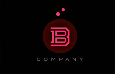 siyah pembe alfabe harfi logo simgesi üzerinde noktalar ve daireler var. İş ve şirket için şablon tasarımı