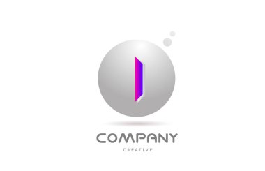 Pembe gri küre. Noktalı alfabe harf simgesi tasarımı. Şirket ve iş için yaratıcı şablon
