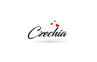 Çekoslovakya dilinde üç aşk sözcüğü. Yaratıcı tipografi simgesi logo tasarımı