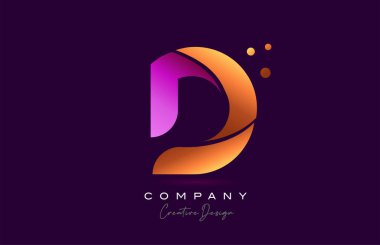 D pembe alfabe harfi logo ikonu tasarımı. Şirket ve iş için yaratıcı şablon
