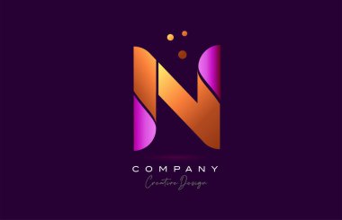 N pembe alfabe harfi simge tasarımı. Şirket ve iş için yaratıcı şablon