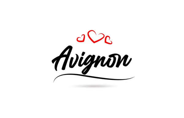 Avignone Città Europea Tipografia Testo Parola Con Stile Amore Lettere — Vettoriale Stock