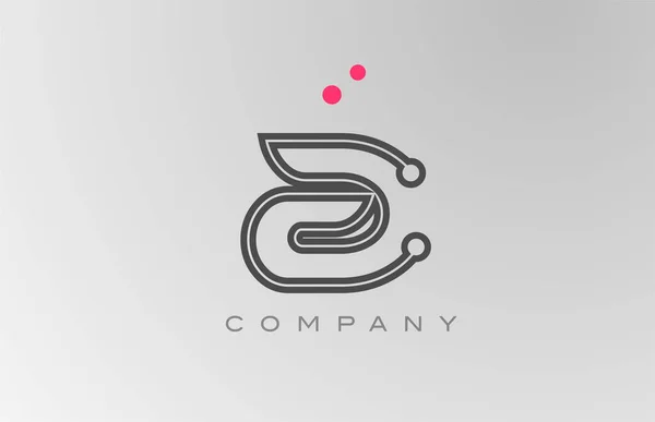 Ροζ Γκρι Ένα Αλφάβητο Λογότυπο Εικονίδιο Σχεδιασμό Γραμμή Και Τελεία — Διανυσματικό Αρχείο