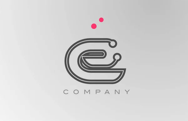 Ροζ Γκρι Αλφάβητο Λογότυπο Εικονίδιο Γραμμή Και Τελεία Δημιουργικό Πρότυπο — Διανυσματικό Αρχείο
