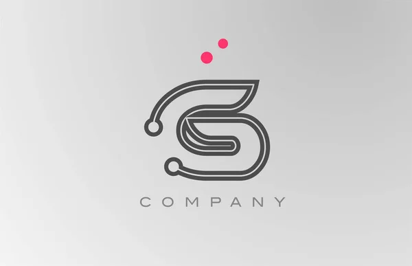 Pembe Gri Alfabe Harfi Logo Simgesi Dizaynı Satır Noktalı Şirket — Stok Vektör