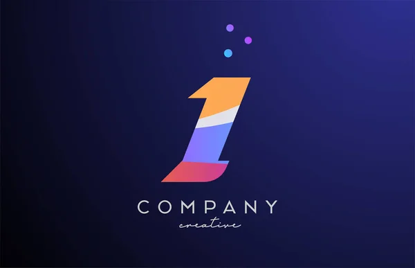 Icône Logo Numéro Coloré Avec Des Points Modèle Jaune Bleu — Image vectorielle