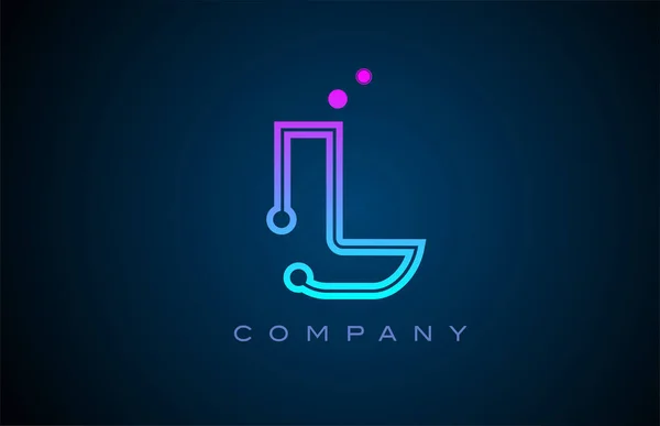 Alfabesi Harfi Logo Tasarımı Pembe Mavi Renk Noktalar Şirket Için — Stok Vektör