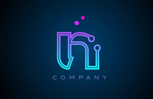 Дизайн Логотипа Буквы Розовым Синим Цветом Точками Творческий Соблазн Компании — стоковый вектор
