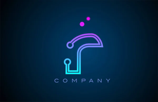 Alfabeto Letra Logotipo Ícone Design Com Cor Azul Rosa Pontos — Vetor de Stock