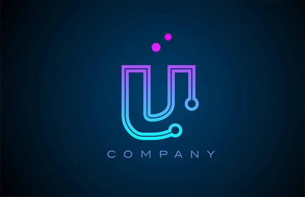 Alphabet Letter Logo Icon Design Pink Blue Color Dots Creative — Stock Vector