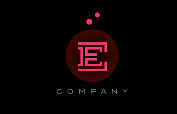Black Pink Alphabet Letter Logo Icon Dots Circle Template Design — Stock Vector
