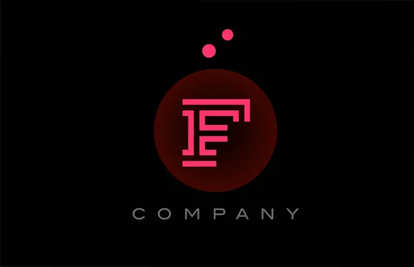 Black Pink Alphabet Letter Logo Icon Dots Circle Template Design — Stock Vector