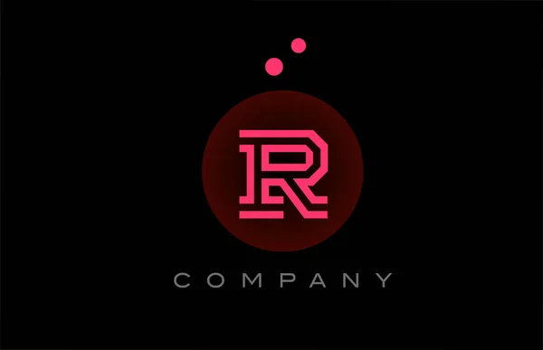 Preto Rosa Alfabeto Letra Logotipo Ícone Com Pontos Círculo Design — Vetor de Stock